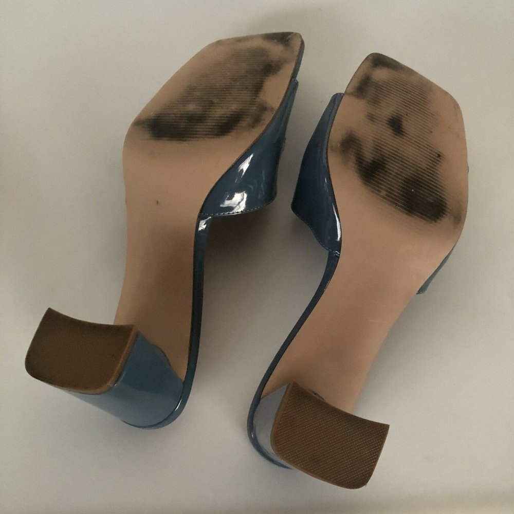 Steve Madden Rego Slides Blue Patent Leather Heels - Picture 9 of 9